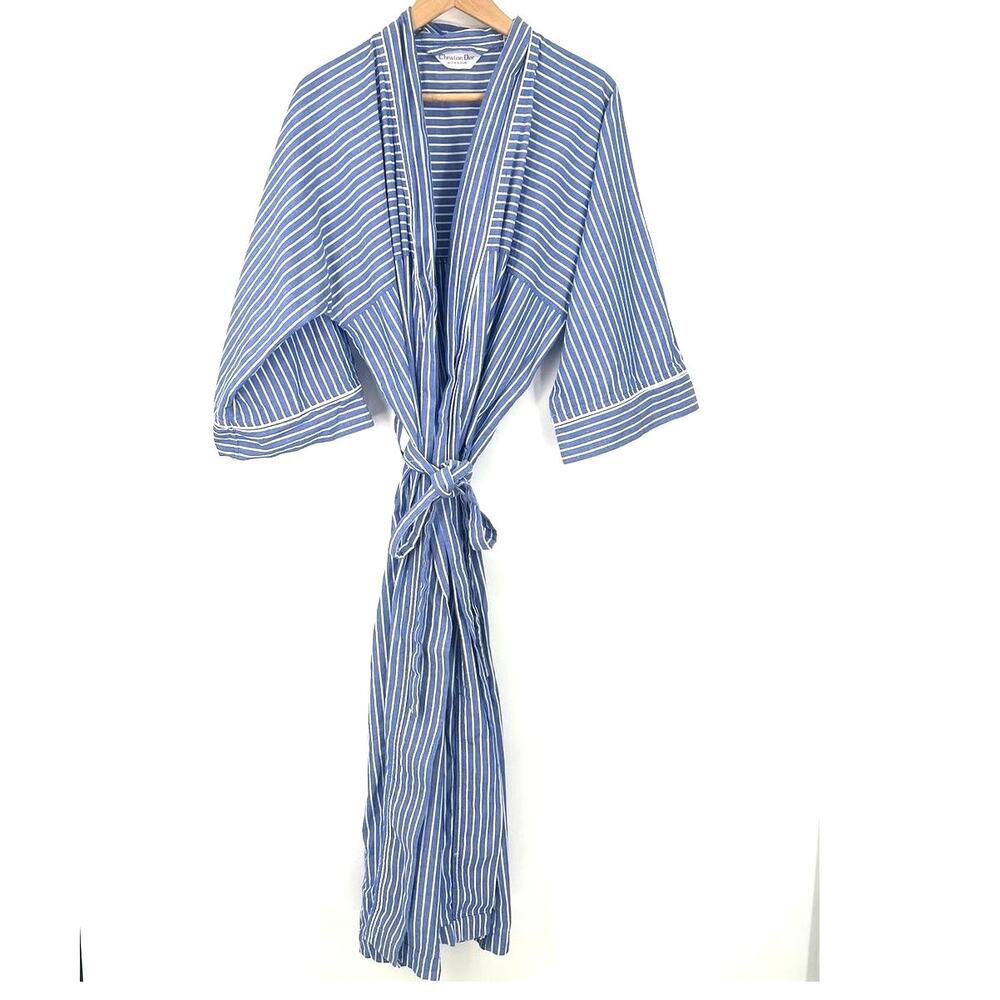 Vintage 80's OS Christian Dior bathrobe lightweight lounge unisex luxury 1980's